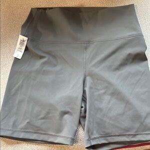 TNA Gray Bike Shorts High-Rise Performance